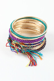 Multi Tone Beaded Thread Bangle