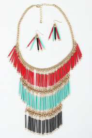 Multi Tone Tube Necklace