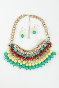 Interwoven Cord Bead Necklace