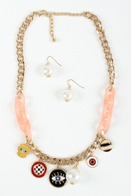 Skull and Eye Chain Necklace