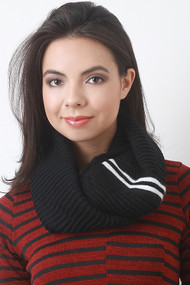 Corner Stripe Infinity Scarf