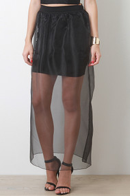 Silky Semi Sheer Maxi Skirt
