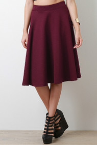 Flowed Geo Stitch Midi Skirt