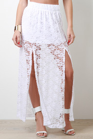 Lacey Slit Maxi Skirt