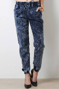 Acid Wash Jogger Pants