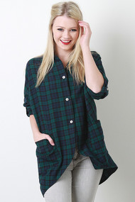 Side Pocket Plaid Dress