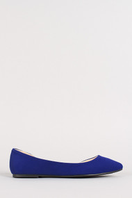 Nubuck Open Arch Pointy Toe Flat