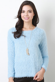 Plush Fuzzy Sweater Top