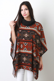 Turtleneck Tribal Poncho
