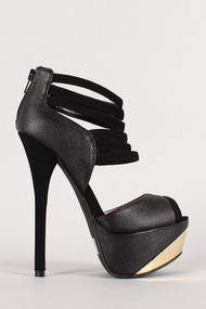 Strappy Peep Toe Platform Heel