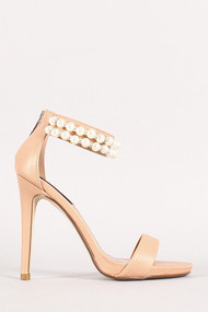 Dollhouse Mantle Pearl Ankle Strap Open Toe Heel