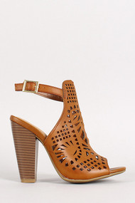 Ankle Strap Cut Out Open Toe Heels
