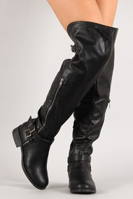 Zippered Side Thigh High Riding Boot