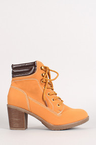 Chunky Stacked Heel Work Bootie