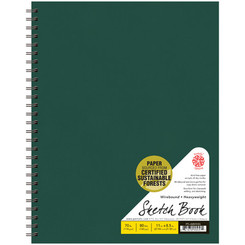 SALE! GREEN Hard Cover Coil Sketchbook Coil 8.5x11 160 pages