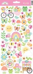 Sticker Sheet 6x12" Butterfly Kisses (flowers & cute bugs)