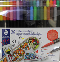 SALE! Staedtler Twin-Tip Permanent Marker Pens 36pk