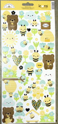 Sticker Sheet 6x12 Bee Happy (honey bees & bears)