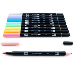 Tombow Dual Brush Pens 10pk Pastel Colours Set