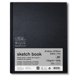 Hardcover Sketchbook Bound 8.5x11 Black cover 80 pages