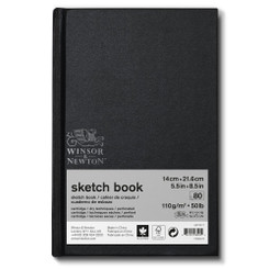 Black Hard-Cover Sketchbook Bound 5.5x8 80pages