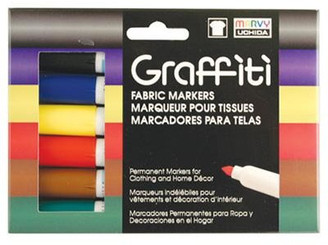 Marvy Fabric Markers 6pk Primary Colours