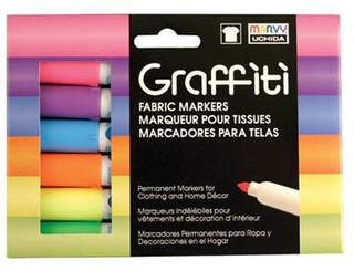 Marvy Fabric Markers 6pk Fluorescent Neon Colours