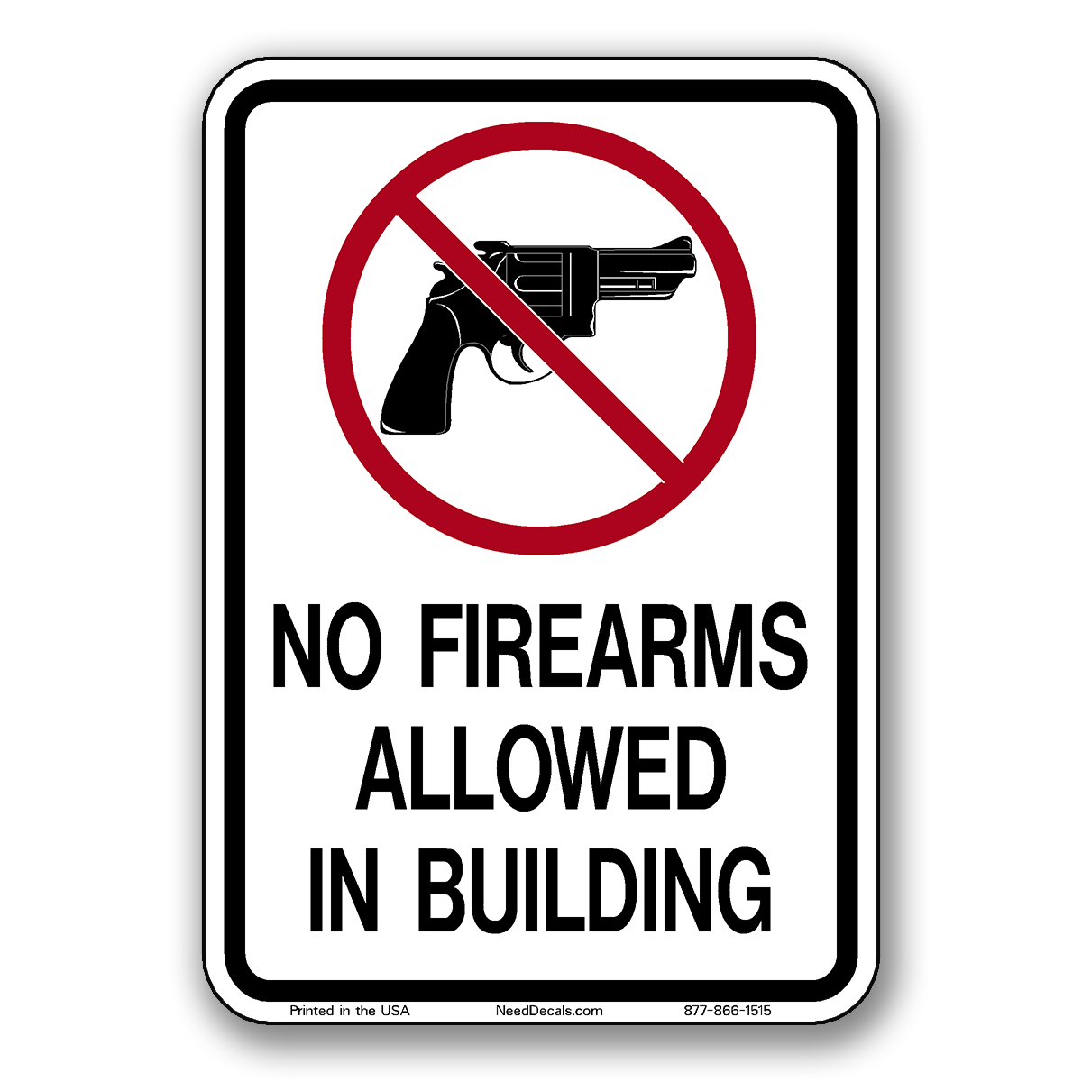No Firearms or Weapons Allowed Decals