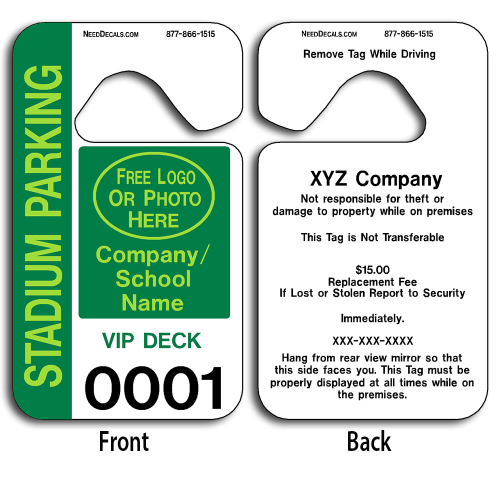 Custom Parking Passes 50 @ $3.10 to 2,500 @ $0.42 Free Numbering ...