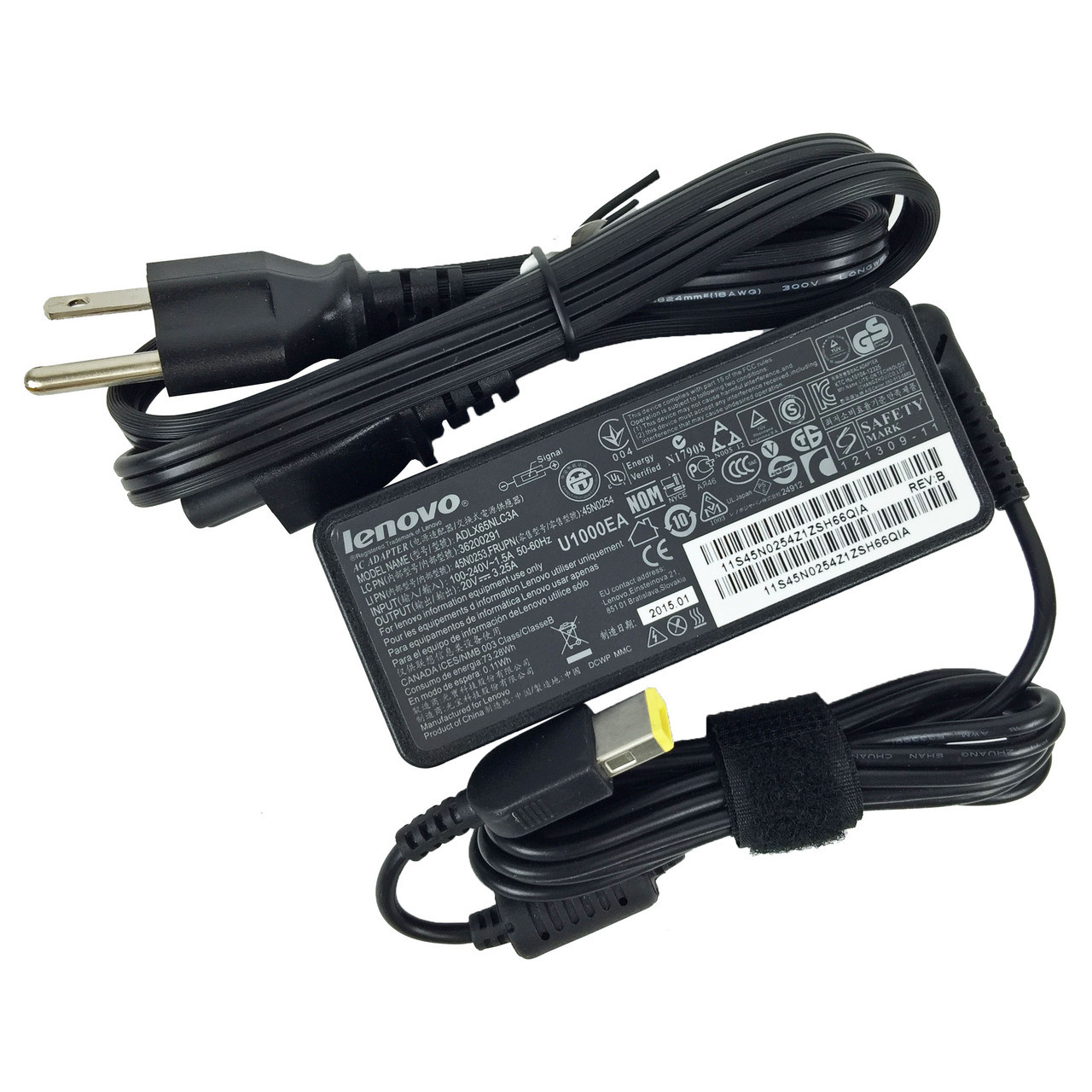 New Original 65W AC Adapter w/ USB Style Tip for Lenovo Thinkpad X1 Carbon,  Edge Series & Yoga Ideapad 11, 13