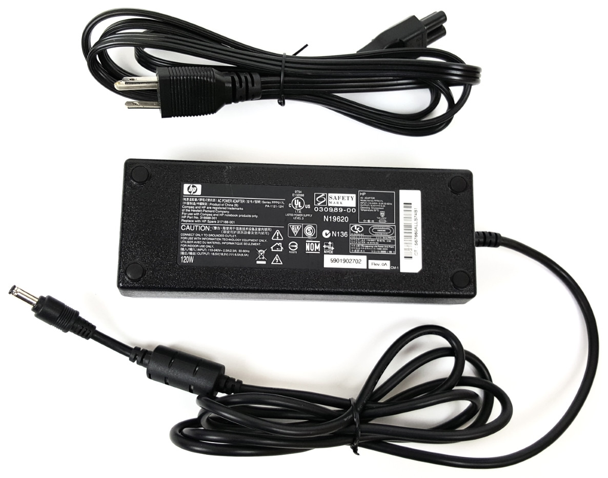 Original 120W AC Adapter for HP Compaq NC6320, NC8230 & Pavilion ZV5000,  ZX5000 & Presario R3000, R3400