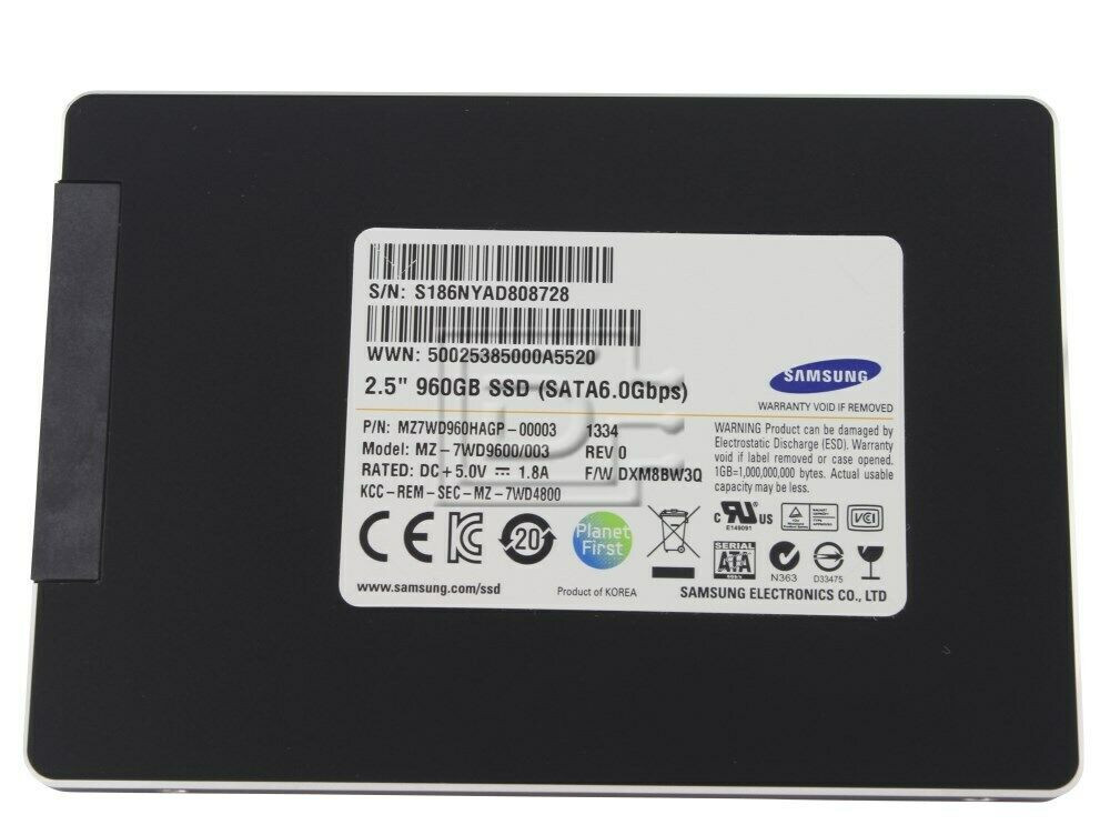 Samsung 960GB SATA 2.5'' 6Gb/s SSD Hard drive