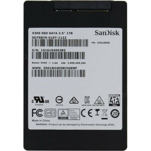 SanDisk X300 2.5" 1TB SATA III Internal Solid State Drive