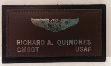 Single Device Two-Layer USAF Leather Nametag