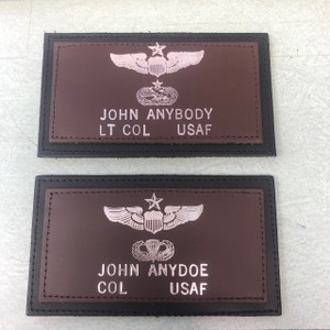 Double Device Two-Layer USAF Leather Name Tag