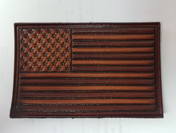 Embossed Leather American Flag (Brown)