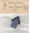 Blue Button House – A wood house shaped button – Blue house, black roof – 1 1/2" long x 1” wide.