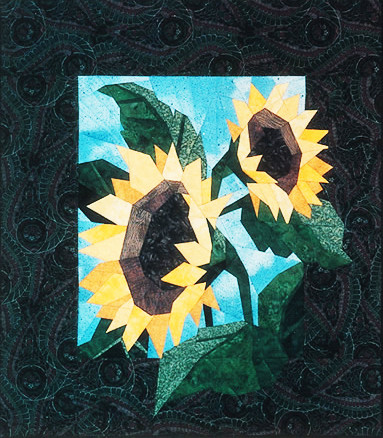 Sunflowers - Foundation Paper Piecing Pattern - A 13" x 15 & 20" x 23" Quilt  Blocks - - PaperPiecedQuilting.com