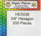 HEX038 - 3/8" English Paper Piecing Hexagons