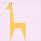 Giraffe Paper Pieced Themed Greeting Card