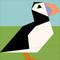 Puffin Paper Pieced Themed Greeting Card