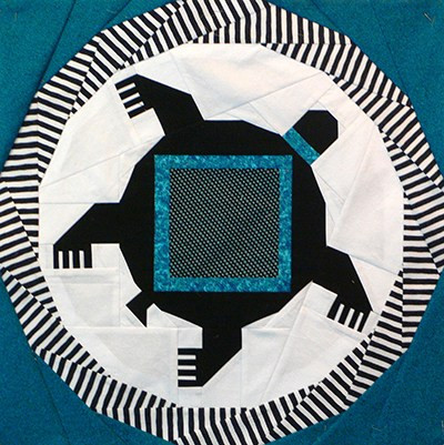 Mimbres Turtle Foundation Paper Piecing Quilt Block
