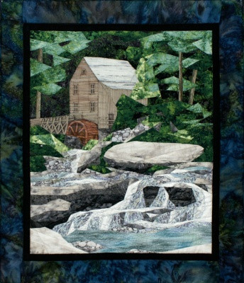 Old Grist Mill Picture Piecing Quilt Block