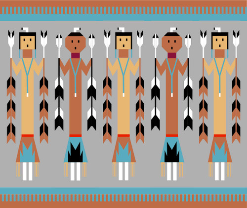 Navajo Yei Figures Foundation Paper Pieced Quilts - Multi Figure Quilt