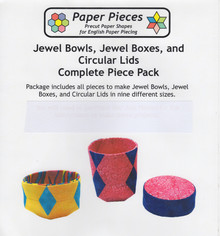 English Paper Piecing - Jewel Bowls, Jewel Boxes & Circular Lids in 9 different Sizes Each - Complete Piece Pack