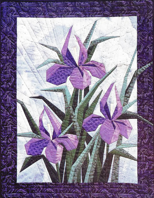 Iris Garden - Foundation Paper Piecing Pattern - 23" x 30" Quilt Block -