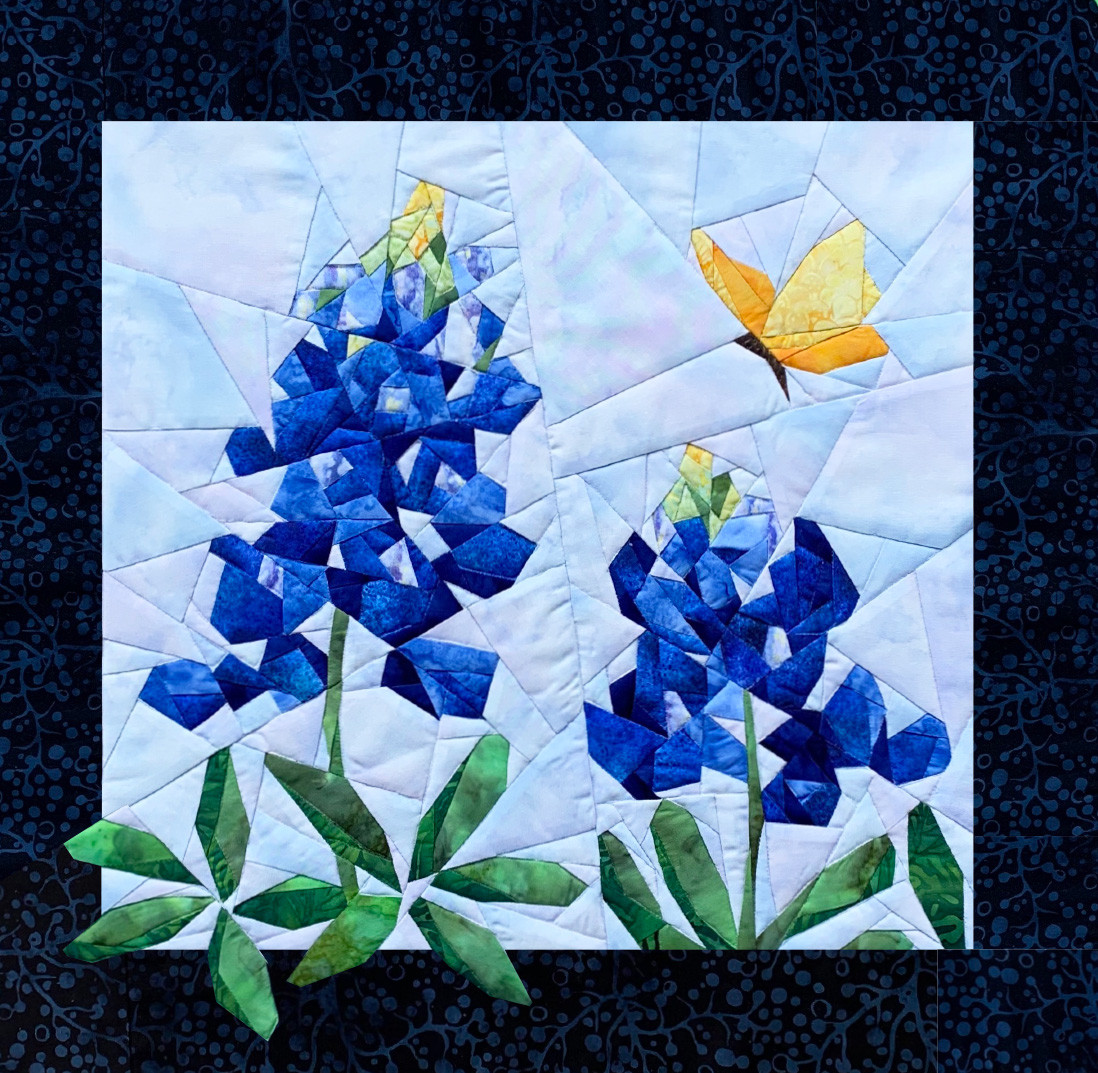 Bluebonnets - NEW Foundation Paper Piecing Method - (Picture Piecing) - 21  1/4 x 20 1/4 Quilt 