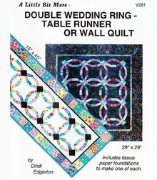 Double Wedding Ring Table Runner or Wall Quilt - Foundation Paper Piecing Pattern - 15" x 45" or 29" x 29"