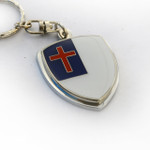 Christian Cross Flag Crest Key Chain