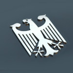 German Eagle v1 Stainless Emblem Badge (select size)